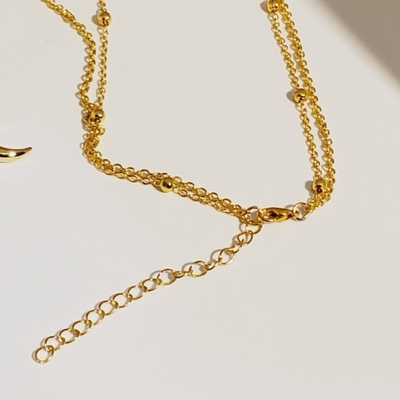 Gold Layered Moon Necklace - Picture 2 of 5
